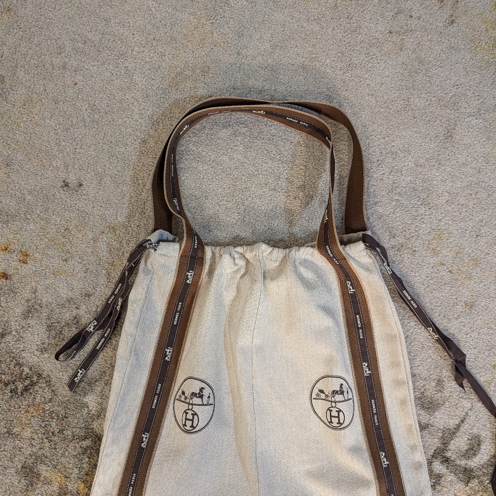 Hermes dust bag. Hand made shopper from Hermes dust bags NEW! - Picture 9 of 9